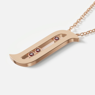 Alif Brilliance 18k Rose Gold and Ruby Necklace