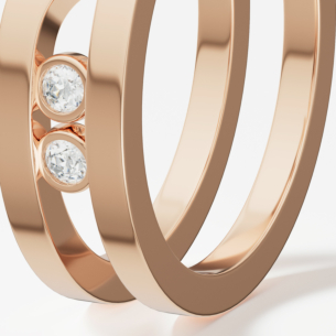 Alif Brilliance 18k Rose Gold and Diamond Ring