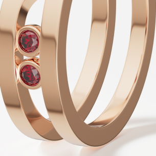 Alif Brilliance 18k Rose Gold and Ruby Ring