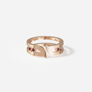 Alif Brilliance 18k Rose Gold and Ruby Ring