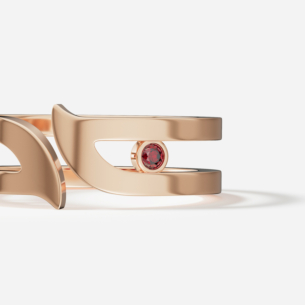 Alif Brilliance 18k Rose Gold and Ruby Ring