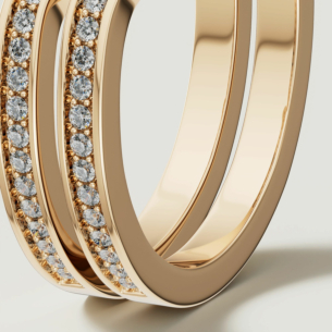 Alif Yellow Gold Diamond Ring