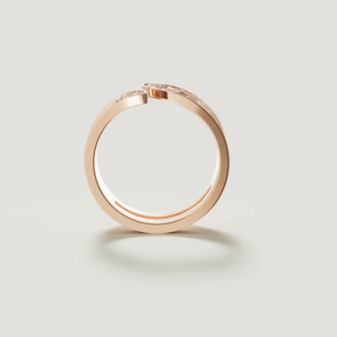 Alif Mosaic Malachite & Diamond Ring In 18K Rose Gold