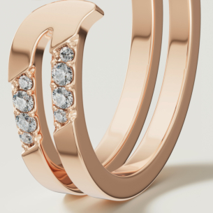 Alif Pave 18k Rose Gold Diamond Ring