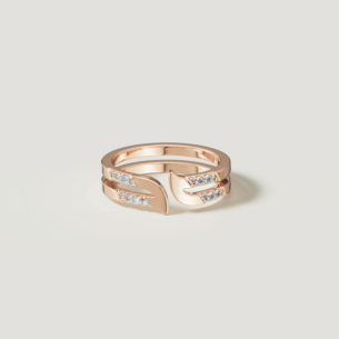 Alif Pave 18k Rose Gold Diamond Ring