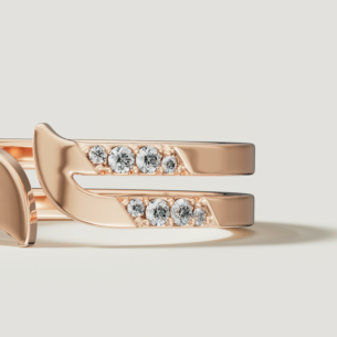Alif Pave 18k Rose Gold Diamond Ring