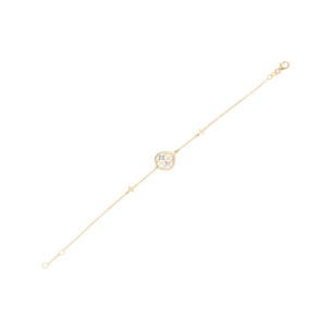 Al Qasr One Charm (Drop-Shaped)  Diamond Tin Cup Bracelet in 18K Yellow and White Gold 