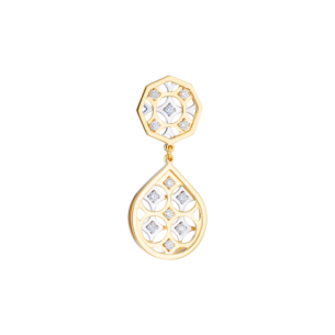 Al Qasr (Octagonal/Drop-Shaped) Diamond Earrings in 18K Yellow and White Gold