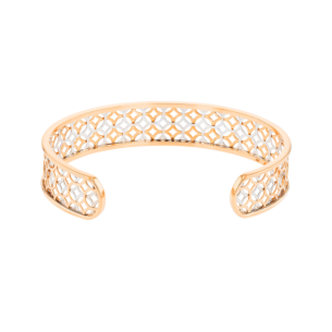 Al Qasr Arabesque Large Cuff  Bangle in 18K Rose and White Gold 