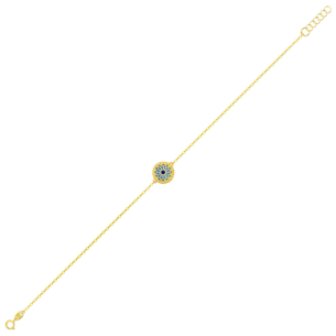 Amelia Athens 18k Yellow Gold Bracelet with Blue and White Mother of Pearl