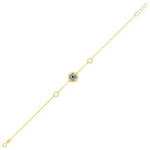 Amelia Athens 18k Yellow Gold Bracelet with Blue and White Mother of Pearl