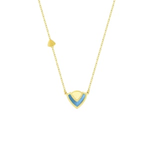 Amelia Cairo Coloured Mother Of Pearl Double Sided Necklace in 18K Yellow Gold