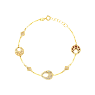 Amelia Maasai 18k Gold Mother of Pearl Bracelet