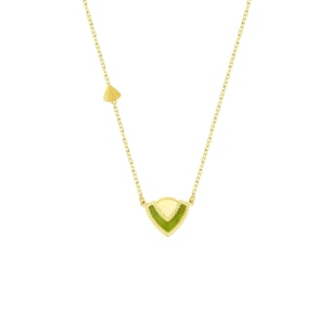 Amelia Cairo Coloured Mother Of Pearl Double Sided Necklace in 18K Yellow Gold