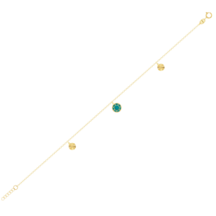 Amelia Roma Anklet in 18K Yellow Golf With Turquoise Blue Mother of Pearl 