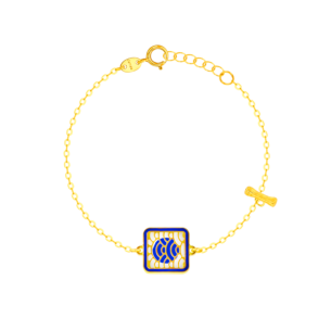 Amelia Tokyo Single T Bar Two Faced 18K Yellow Gold Bracelet 