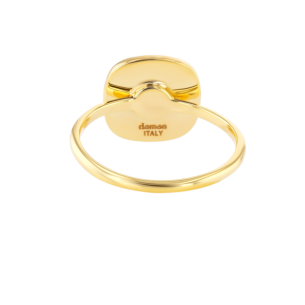 Amelia Sunrise Mother Of Pearl  Ring Big Square Motif in 18K Yellow Gold 