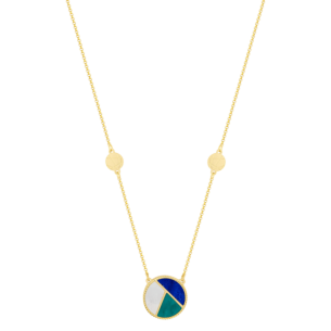 Amelia Barcelona 18k Yellow Gold and Coloured Mother of Pearl Necklace