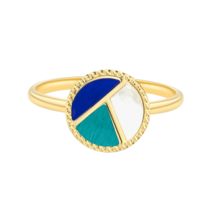 Amelia Barcelona 18k Yellow Gold and Coloured Mother of Pearl Ring