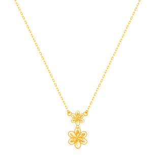 Anmol Floret Double Motif Necklace in 21K Yellow Gold 