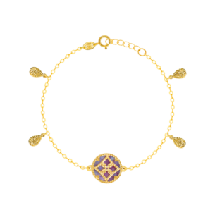 Amelia Versailles Single Motif and Multi Drops Bracelet in 18K Yellow Gold