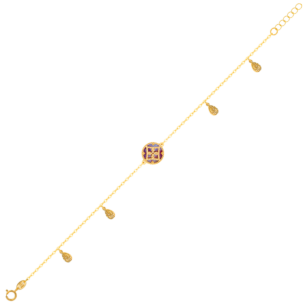 Amelia Versailles Single Motif and Multi Drops Bracelet in 18K Yellow Gold