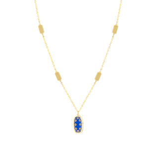 Amelia Sky Mother Of Pearl Necklace in 18K Yellow Gold 