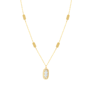 Amelia Sky Mother Of Pearl Necklace in 18K Yellow Gold 