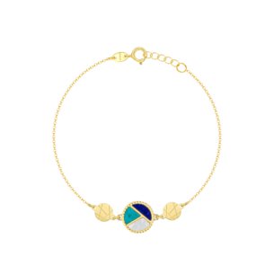 Amelia Barcelona 18k Yellow Gold and Coloured Mother of Pearl Bracelet