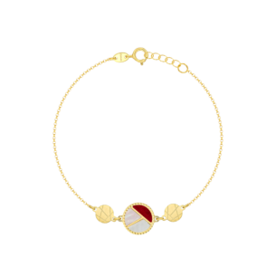 Amelia Barcelona 18k Yellow Gold and Coloured Mother of Pearl Bracelet