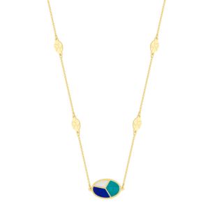 Amelia Barcelona 18k Yellow Gold and Coloured Mother of Pearl Necklace