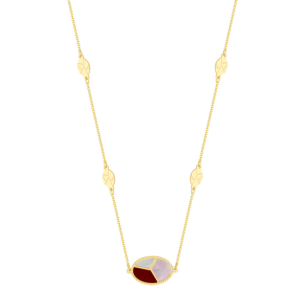 Amelia Barcelona 18k Yellow Gold and Coloured Mother of Pearl Necklace