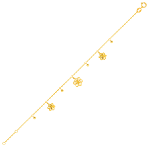 Anmol Floret Multi Charm Bracelet in 21K Yellow Gold 