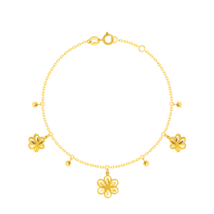 Anmol Floret Multi Charm Bracelet in 21K Yellow Gold 