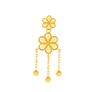 Anmol Floret Multi Motif Drop Earrings in 21K Yellow Gold