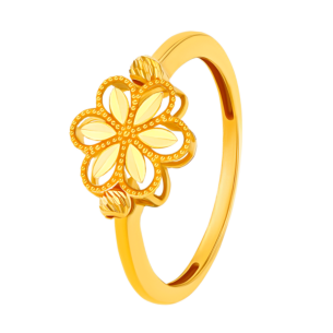 Anmol Floret Single Motif Large Ring in 21K Yellow Gold 