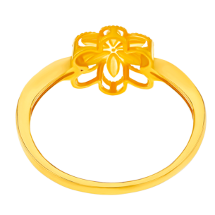 Anmol Floret Single Motif Small Ring in 21K Yellow Gold 