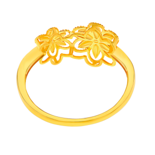 Anmol Floret Double Motif Ring in 21K Yellow Gold