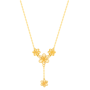 Anmol Floret Blossom Y Necklace in 21K Yellow Gold 