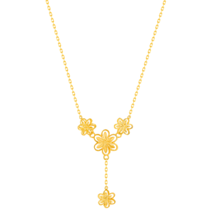 Anmol Floret Blossom Y Necklace in 21K Yellow Gold 