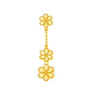 Anmol Floret Long Drop Earrings in 18K Yellow Gold 