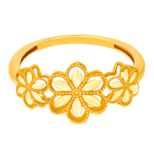 Anmol Floret Trio Motif Large  Ring in 21K Yellow Gold 