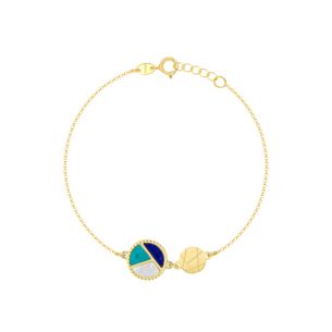 Amelia Barcelona 18k Yellow Gold and Coloured Mother of Pearl Bracelet