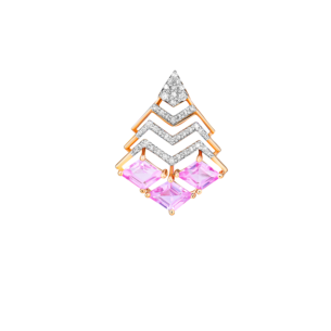 Ananya 18k Rose Gold Diamond and Pink Tourmaline Pendant & Earrings Set 
