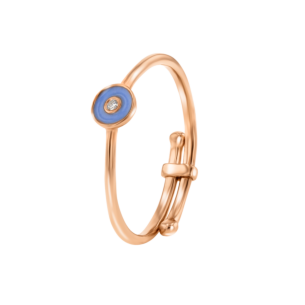 Children's Jewellery Ara Diamond Adjustable Ring With Maya Blue Enamel 