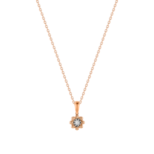 Children's Jewellery Ara Diamond Necklace Rose Gold Flower Eight Petals