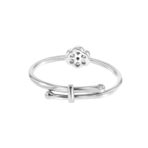 Children's Jewellery Ara Diamond Adjustable Flower Ring White Gold  Six Petals 