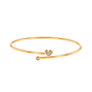 Children's Jewellery Ara Diamond Adjustable Heart Bangle Yellow Gold