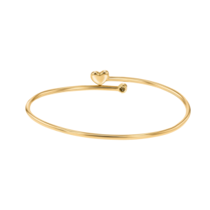 Children's Jewellery Ara Diamond Adjustable Heart Bangle Yellow Gold