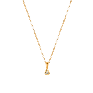 Children's Jewellery Ara Diamond Necklace Yellow Gold Earring Three Studs 